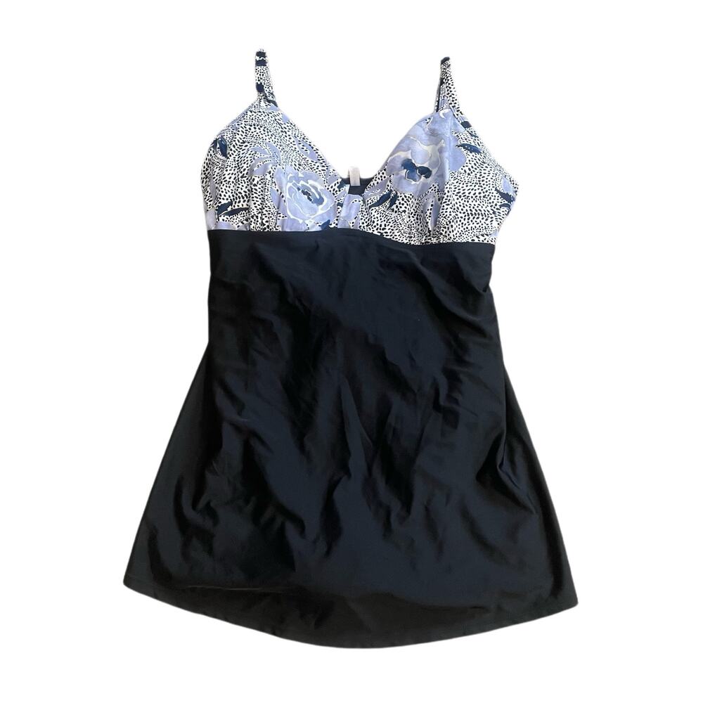St. John's Bay Women's Floral Animal Print One Piece Swimming Suit Dress Size 18